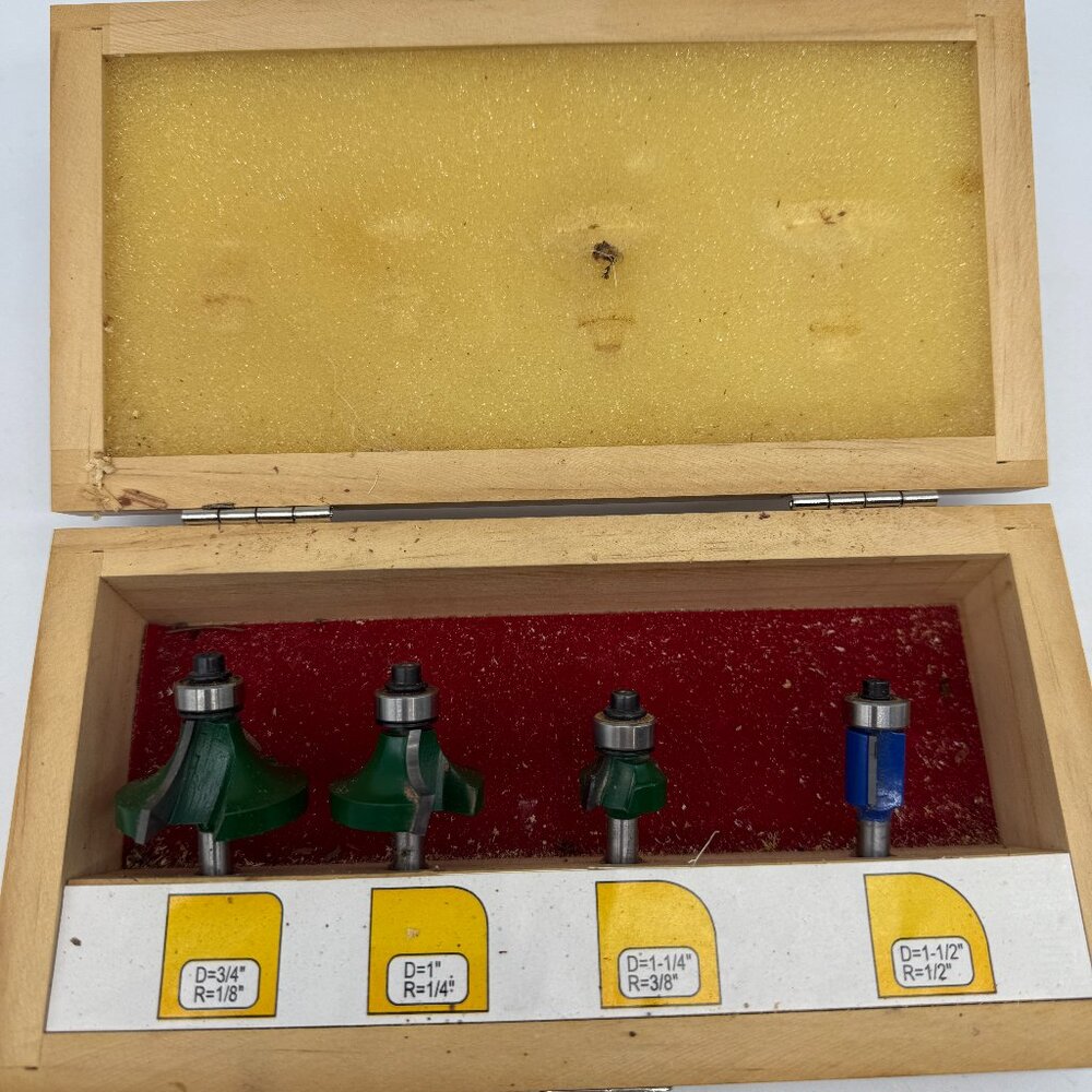 WoodRiver 4pc Round Over & Flush Trim Router Bit Set
